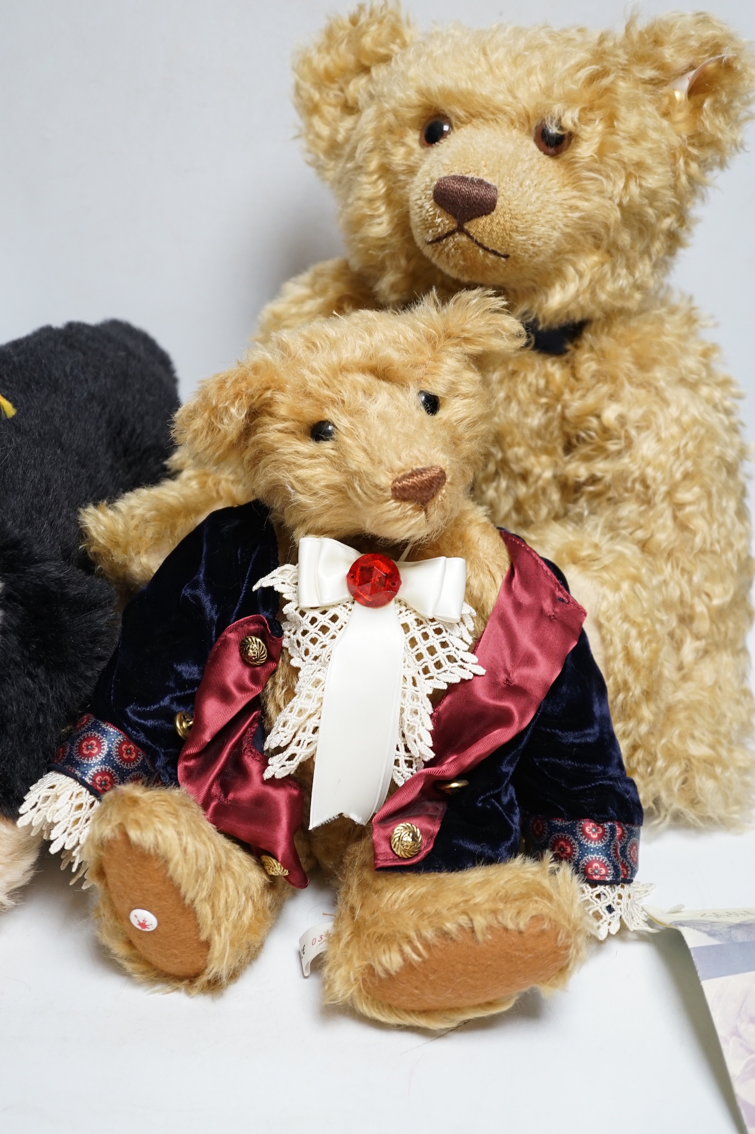 A Steiff 1902 2002 edition white tag, Steiff 'Raudi' dachshund and Sigikid German bear
